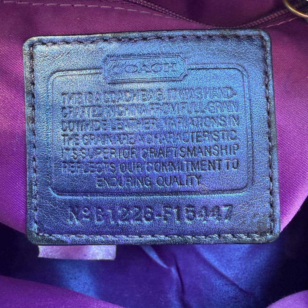👀 Coach Iridescent Blue and Purple Ashley Satchel UPCYCLED OOAK EUC - Picture 11 of 11